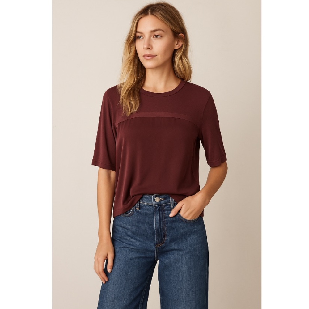 VINCE silk and cashmere wine blouse